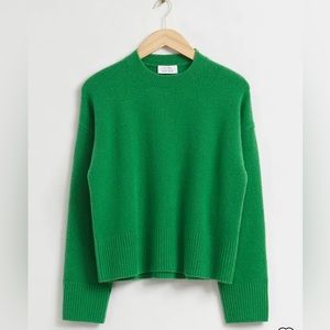 New & Other Stories Green Cropped Knit Sweater XS
